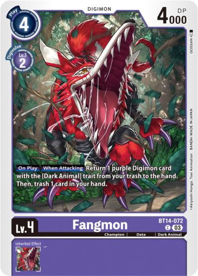 Fangmon BT14-072 C Blast Ace Digimon card
