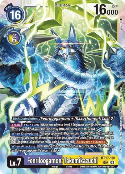 Fenriloogamon Takemikazuchi BT17-101 SEC Secret Crisis Digimon card