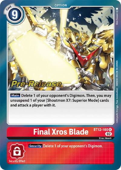 Final Xros Blade BT12-100 R Across Time Pre-Release Cards Digimon card