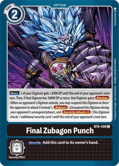 Final Zubagon Punch BT4-109 C Great Legend Digimon card