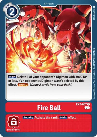 Fire Ball EX2-067 U Digital Hazard Digimon card