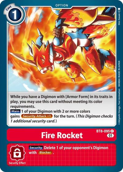 Fire Rocket BT8-095 C New Awakening Digimon card