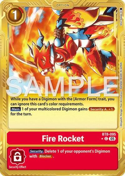 Fire Rocket Gold Border BT8-095 C Advanced Booster Digimon Generation Digimon card