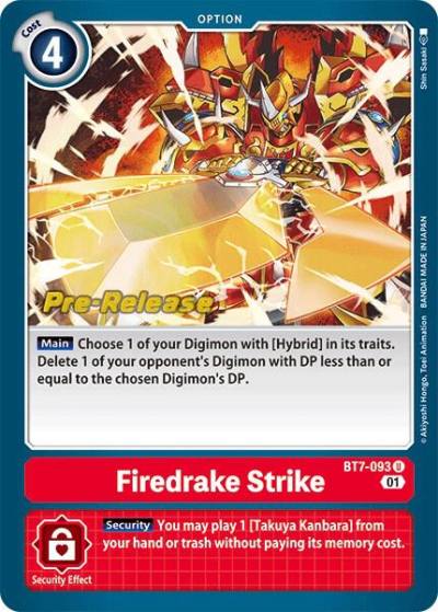 Firedrake Strike BT7-093 U Next Adventure Pre-Release Cards Digimon card