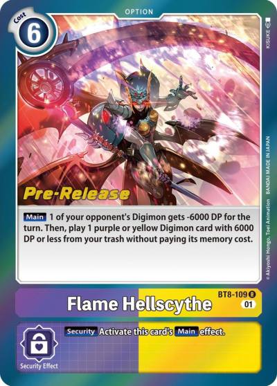 Flame Hellscythe BT8-109 R New Awakening Pre-Release Cards Digimon card