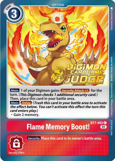 Flame Memory Boost Judge Pack 3 BT7-092 C Next Adventure Digimon card