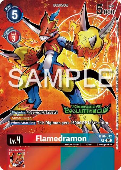 Flamedramon 2024 Evolution Cup BT8-012 R New Awakening Digimon card