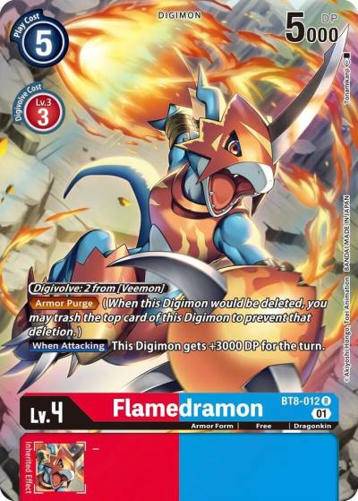 Flamedramon Alternate Art BT8-012 R New Awakening Digimon card