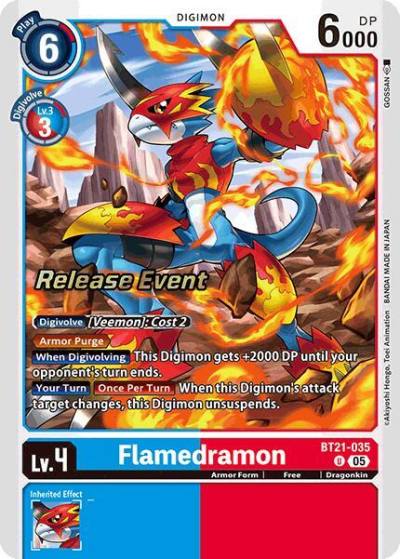 Flamedramon BT21-035 U World Convergence Release Event Cards Digimon card