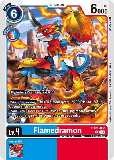 Flamedramon BT21-035 U World Convergence Digimon card