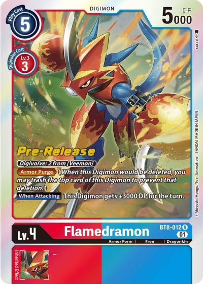 Flamedramon BT8-012 R New Awakening Pre-Release Cards Digimon card