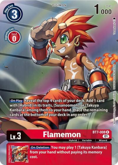 Flamemon Alternate Art BT7-008 R Next Adventure Digimon card