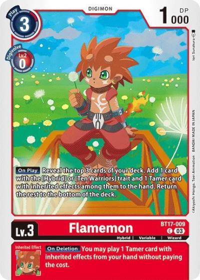 Flamemon BT17-009 C Secret Crisis Digimon card