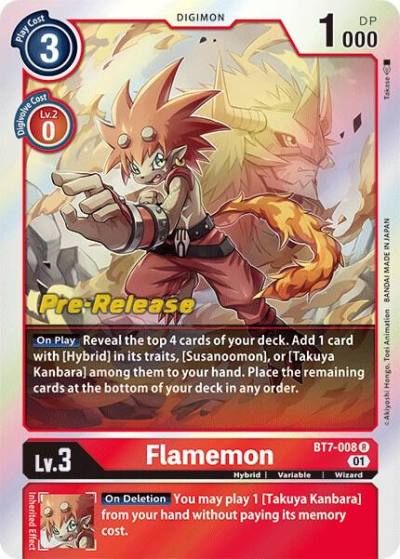 Flamemon BT7-008 R Next Adventure Pre-Release Cards Digimon card