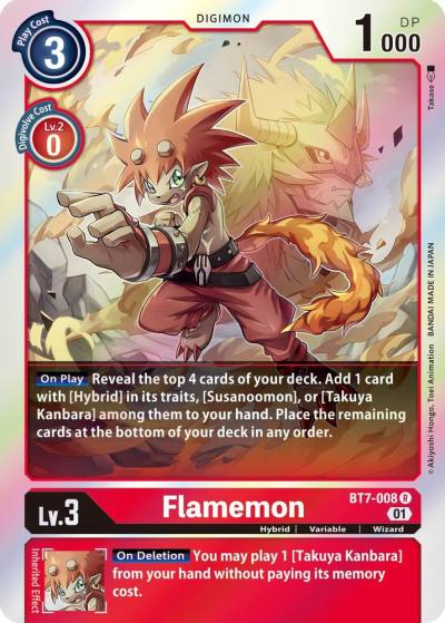Flamemon BT7-008 R Next Adventure Digimon card