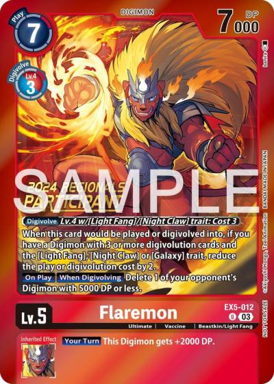 Flaremon 2024 Regionals Participant EX5-012 U Animal Colosseum Digimon card