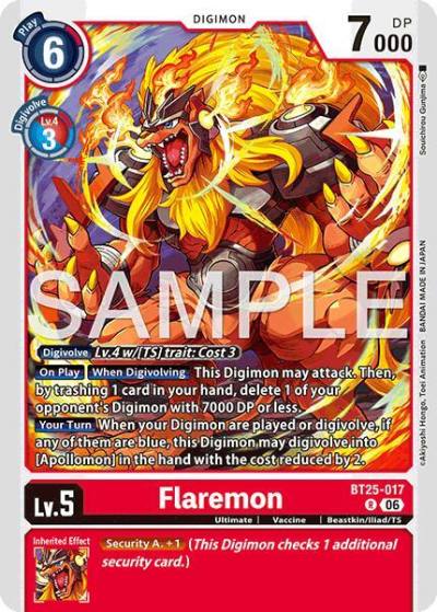Flaremon BT25-017 R Dual Revolution Digimon card