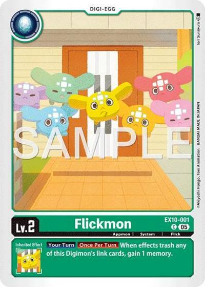 Flickmon EX10-001 C Sinister Order Digimon card