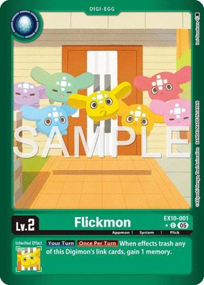 Flickmon Limited Foil EX10-001 C Sinister Order Digimon card