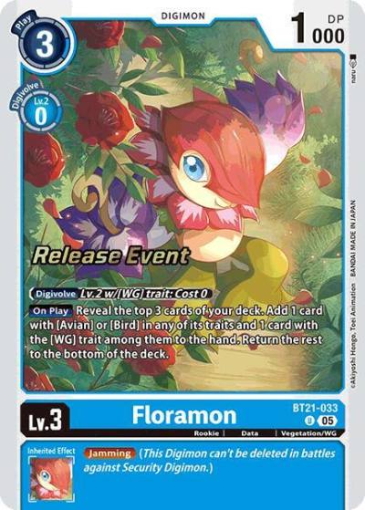 Floramon BT21-033 U World Convergence Release Event Cards Digimon card