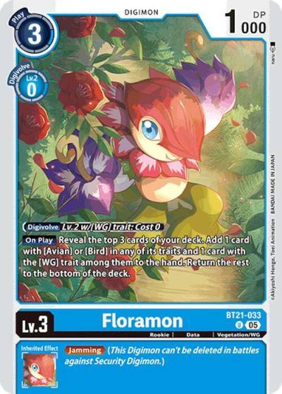 Floramon BT21-033 U World Convergence Digimon card