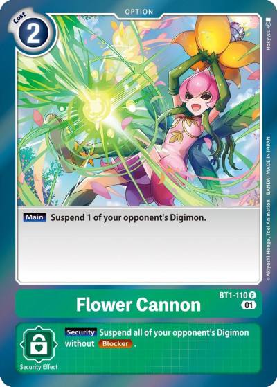 Flower Cannon Parallel Rare BT1-110 R Starter Deck 09: Ultimate Ancient Dragon Digimon card