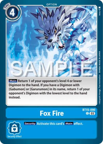 Fox Fire BT15-090 C Exceed Apocalypse Digimon card