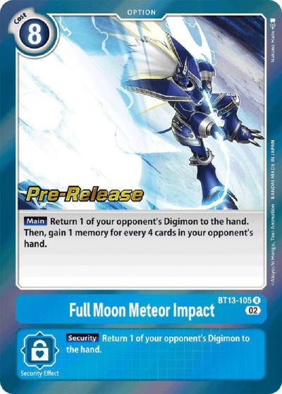 Full Moon Meteor Impact BT13-105 R Versus Royal Knights Pre-Release Cards Digimon card