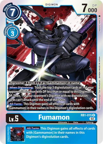 Fumamon RB1-015 R Resurgence Booster Digimon card