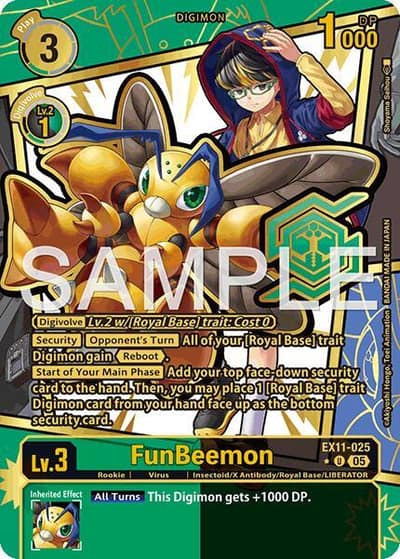 FunBeemon (Rare Pull) EX11-025 Dawn of Liberator Digimon card