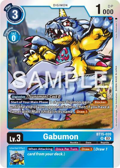 Gabumon BT15-020 SR Exceed Apocalypse Digimon card