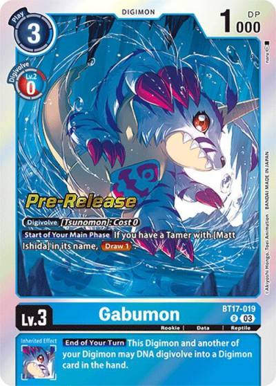 Gabumon BT17-019 R Secret Crisis Pre-Release Cards Digimon card