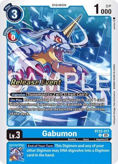 Gabumon BT22-017 U Cyber Eden Release Event Cards Digimon card