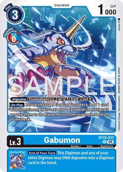 Gabumon BT22-017 U Cyber Eden Digimon card