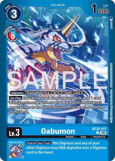 Gabumon BT22-017 U Limited Card Pack -Final Crest- Digimon card