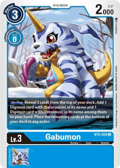 Gabumon BT5-020 U Battle of Omni Digimon card
