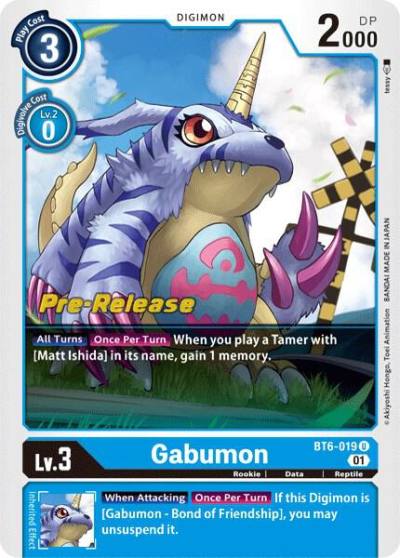 Gabumon BT6-019 U Double Diamond Pre-Release Cards Digimon card