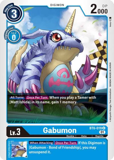 Gabumon BT6-019 U Double Diamond Digimon card