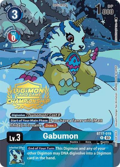 Gabumon Championship 2024 Tamers Pack BT17-019 R Secret Crisis Digimon card