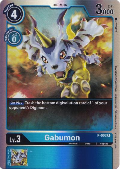 Gabumon Rainbow Foil P-003 P Digimon Promotion Cards Digimon card