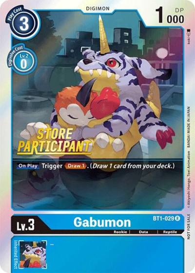 Gabumon Store Participant BT1-029 R Release Special Booster 1.0 Digimon card