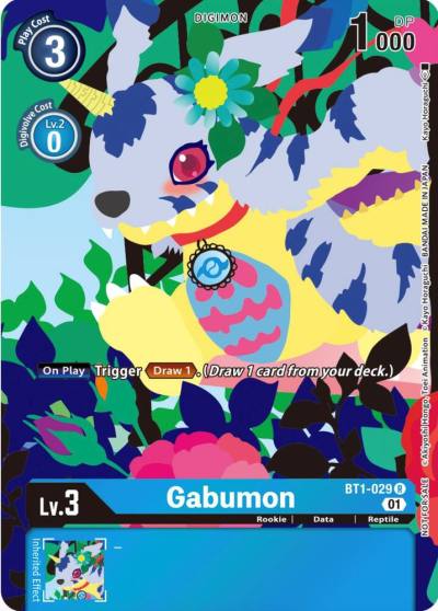 Gabumon Tamers Card Set 2 Floral Fun BT1-029 R Release Special Booster 1.0 Digimon card