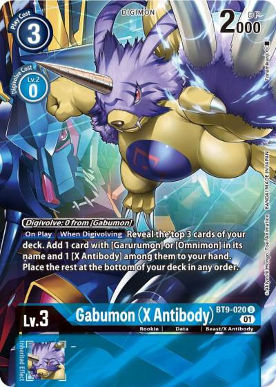 Gabumon X Antibody Alternate Art BT9-020 U X Record Digimon card