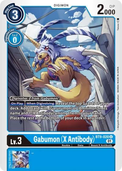 Gabumon X Antibody BT9-020 U X Record Digimon card