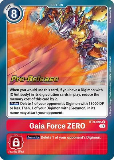Gaia Force ZERO BT9-095 R X Record Pre-Release Cards Digimon card