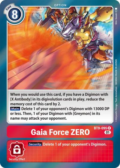Gaia Force ZERO BT9-095 R X Record Digimon card