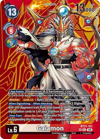 Gaiamon SP BT21-101 SEC World Convergence Digimon card