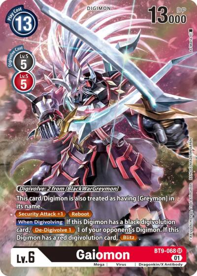 Gaiomon Alternate Art BT9-068 SR X Record Digimon card