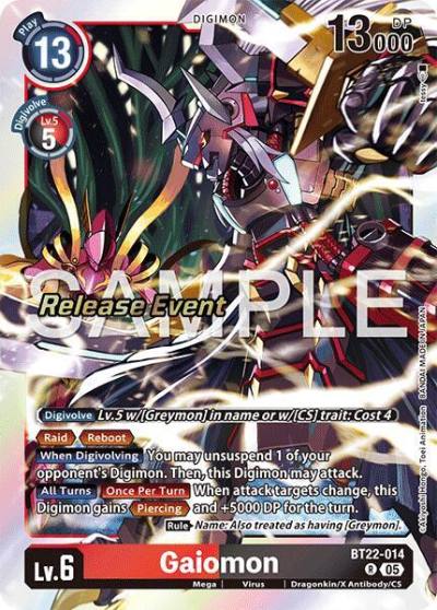 Gaiomon BT22-014 R Cyber Eden Release Event Cards Digimon card