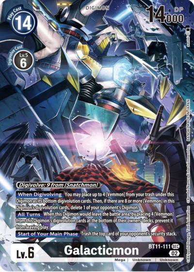 Galacticmon Alternate Art BT11-111 SEC Dimensional Phase Digimon card